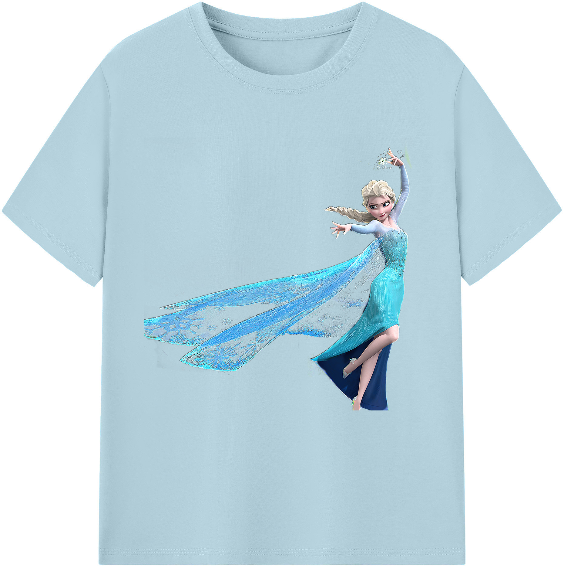 （画像用） アナと雪の女王 アンナ エルサ Frozen Anna Elsa 綿100％半袖Tシャツ（フロントプリント）